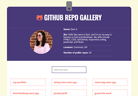 GitHub Repo Gallery Project